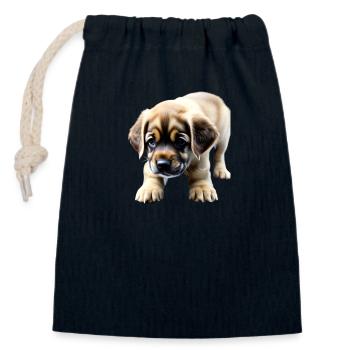 Puppy run - Verschließbarer Geschenkbeutel aus Baumwolle (14x20cm) - Navy - Vorne