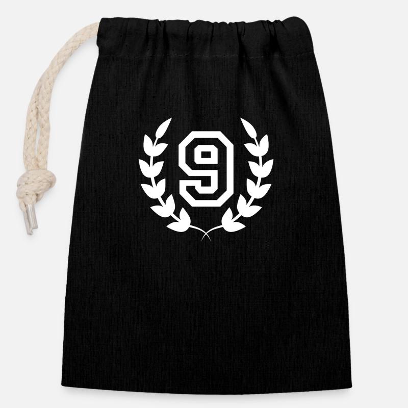 9th birthday-gift idea 9 years - Closable cotton gift bag (14x20cm) - black
