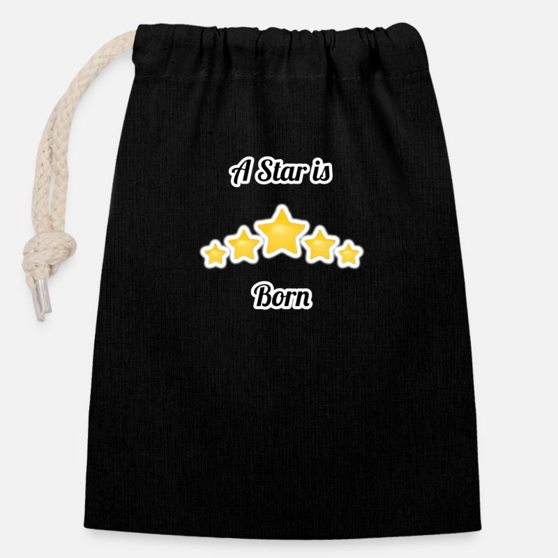 Rock Star - Verschließbarer Geschenkbeutel aus Baumwolle (14x20cm) - Schwarz