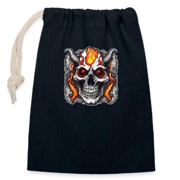 Crazy Horned Fertigkeit - Verschließbarer Geschenkbeutel aus Baumwolle (14x20cm) - Navy - Vorne
