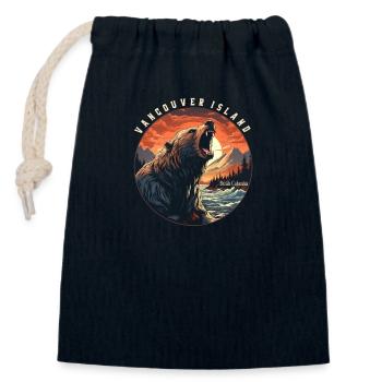 VANCOUVER ISLAND - Closable cotton gift bag (14x20cm) - navy - Front