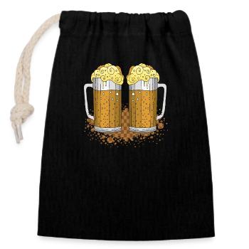 Pints - Closable cotton gift bag (14x20cm) - black - Front