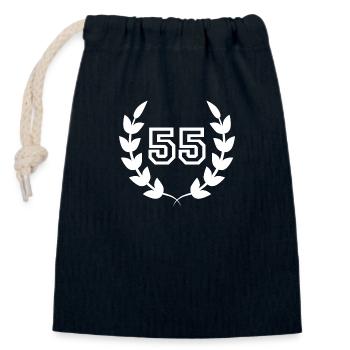 55th anniversary-gift idea 55 years - Closable cotton gift bag (14x20cm) - navy - Front
