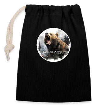 Parc national Kejimkujik - Sac cadeau en coton avec cordon (14 x 20 cm) - noir - Devant
