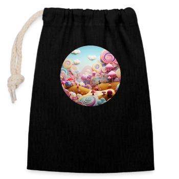 Dreamy Worlds: Your Style, Your Journey - Closable cotton gift bag (14x20cm) - black - Front