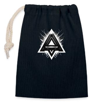 triangles part three - Closable cotton gift bag (14x20cm) - navy - Front