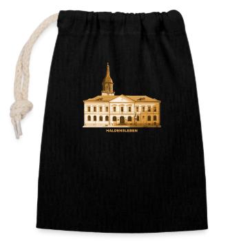Haldensleben Rathaus Börde Saxe-Anhalt - Sac cadeau en coton avec cordon (14 x 20 cm) - noir - Devant