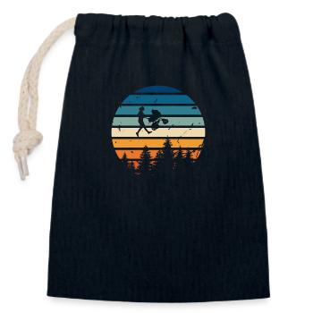 Retro-Mama - Verschließbarer Geschenkbeutel aus Baumwolle (14x20cm) - Navy - Vorne