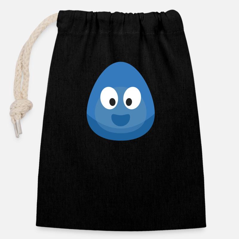 Élément Eau (Bulle) - Sac cadeau en coton avec cordon (14 x 20 cm) - noir