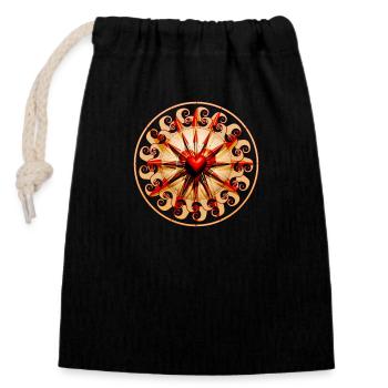 Heart Waves - Vibration of Your Heart - Closable cotton gift bag (14x20cm) - black - Front