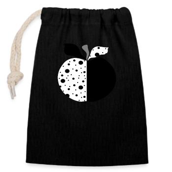 Apple - Closable cotton gift bag (14x20cm) - black - Front