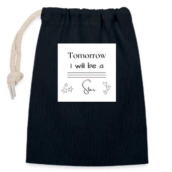 Star Tomorrow - Verschließbarer Geschenkbeutel aus Baumwolle (14x20cm) - Navy - Vorne
