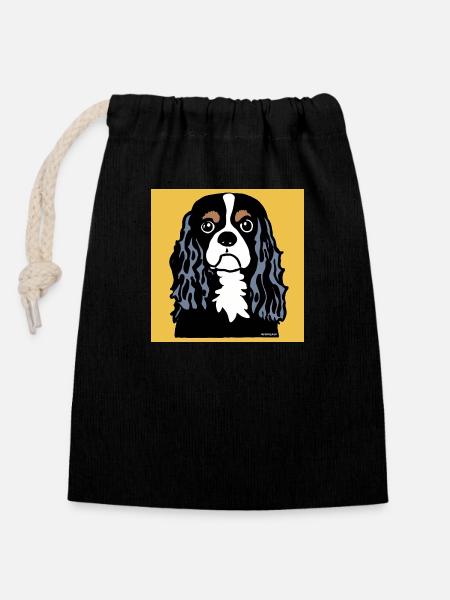 Cavalier King Charles Spaniel Doodle - Verschließbarer Geschenkbeutel aus Baumwolle (14x20cm) - Schwarz
