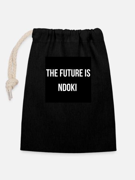 THE FUTURE IS NDOKI - Sac cadeau en coton avec cordon (14 x 20 cm) - noir