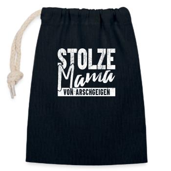 Stolze Mama von Arschgeigen - Verschließbarer Geschenkbeutel aus Baumwolle (14x20cm) - Navy - Vorne