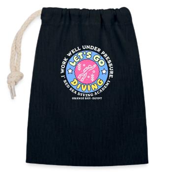Let's go diving in the red sea - Closable cotton gift bag (14x20cm) - navy - Front
