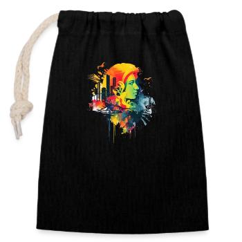 The joie de vivre in Rio de Janeiro is contagious - Closable cotton gift bag (14x20cm) - black - Front