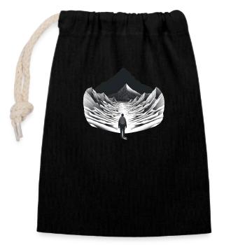 Facing the Imposing Challenge - Closable cotton gift bag (14x20cm) - black - Front
