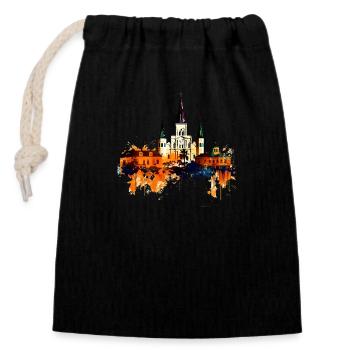 New Orleans is known for jazz - Closable cotton gift bag (14x20cm) - black - Front