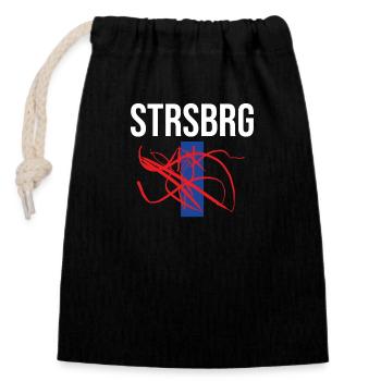STRSBRG Strasbourg Strassburg Souvenir STRSBRG - Closable cotton gift bag (14x20cm) - black - Front