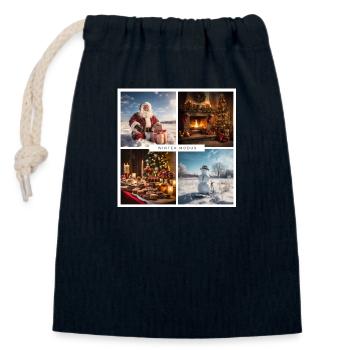 Winter, Weihnachten, Schnee, Geschenk T-shirt - Verschließbarer Geschenkbeutel aus Baumwolle (14x20cm) - Navy - Vorne