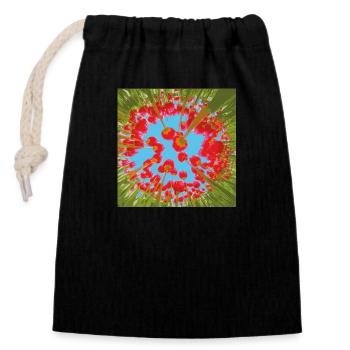 TULPEN - Verschließbarer Geschenkbeutel aus Baumwolle (14x20cm) - Schwarz - Vorne