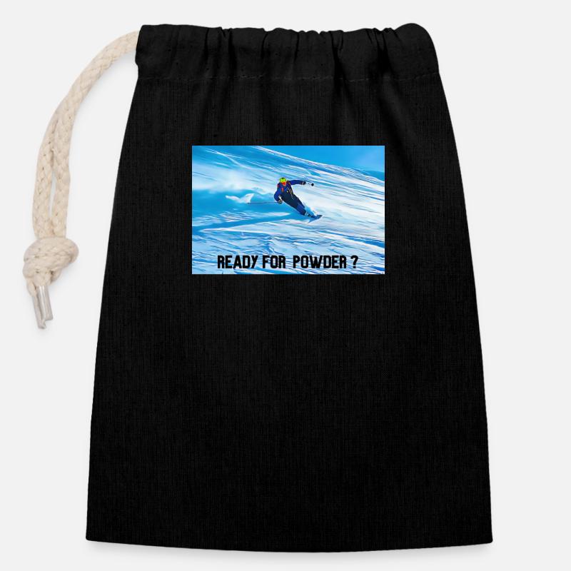 PRÊT POUR LA POUDRE - Sac cadeau en coton avec cordon (14 x 20 cm) - noir