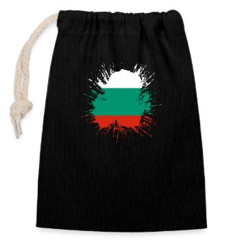 Bulgarien Flagge Bulgarische Fahne Goldstrand - Verschließbarer Geschenkbeutel aus Baumwolle (14x20cm) - Schwarz - Vorne