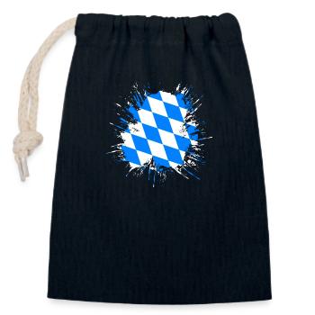 Bayern Flagge Used Look Bayerische Fahne Vintage - Verschließbarer Geschenkbeutel aus Baumwolle (14x20cm) - Navy - Vorne