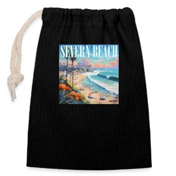 Severn Beach - Closable cotton gift bag (14x20cm) - black - Front