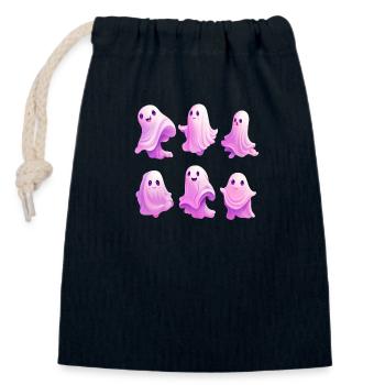 Cute Ghosts - Closable cotton gift bag (14x20cm) - navy - Front