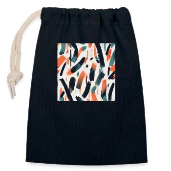 Modernes Pinselstrichdesign - Verschließbarer Geschenkbeutel aus Baumwolle (14x20cm) - Navy - Vorne