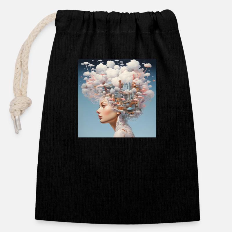 Forget - Closable cotton gift bag (14x20cm) - black