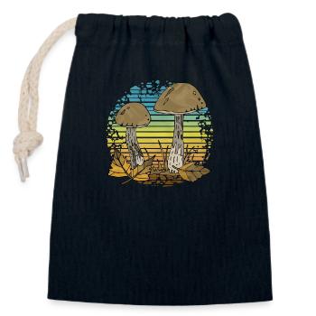 Pilze - Verschließbarer Geschenkbeutel aus Baumwolle (14x20cm) - Navy - Vorne