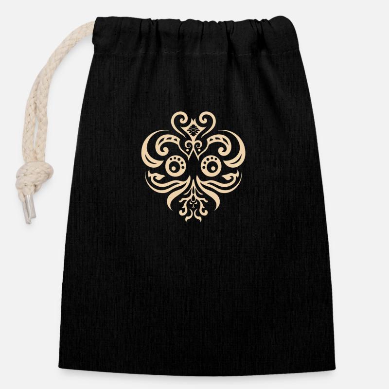 SYMBOLE - Sac cadeau en coton avec cordon (14 x 20 cm) - noir