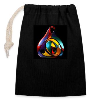 Kleinsche Flasche -04- - Verschließbarer Geschenkbeutel aus Baumwolle (14x20cm) - Schwarz - Vorne
