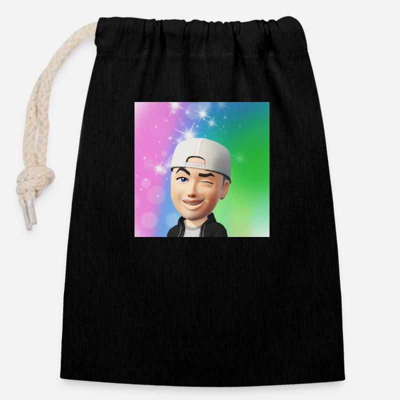 JONNY-CASH-BOY - Sac cadeau en coton avec cordon (14 x 20 cm) - noir