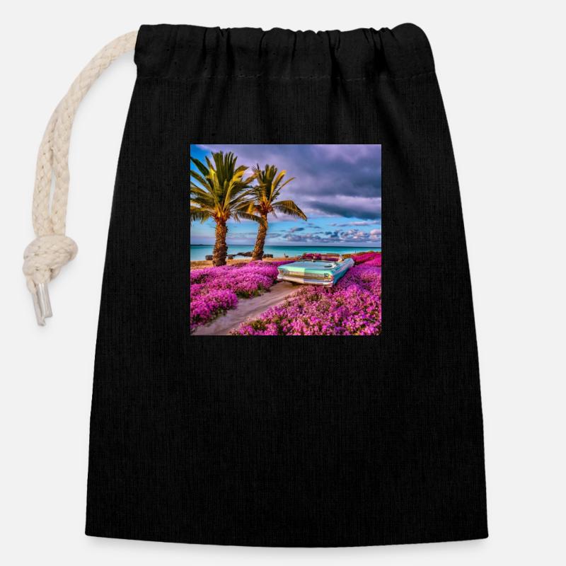 Caddy 1 - Closable cotton gift bag (14x20cm) - black