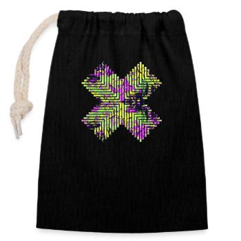 Masks shapes modernist abstract art art geometry - Closable cotton gift bag (14x20cm) - black - Front