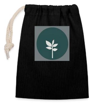 Sustainability - Closable cotton gift bag (14x20cm) - black - Front