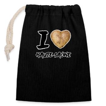 Haute Patate - Sac cadeau en coton avec cordon (14 x 20 cm) - noir - Devant