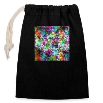 Lueur galactique dans le kaléidoscope des rêves - Sac cadeau en coton avec cordon (14 x 20 cm) - noir - Devant