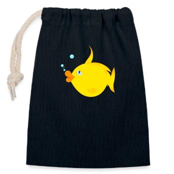 Little Fish - Closable cotton gift bag (14x20cm) - navy - Front