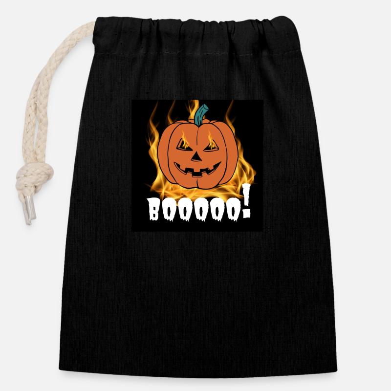 Booooo ! - Sac cadeau en coton avec cordon (14 x 20 cm) - noir