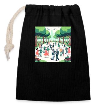 Shared rhythm - Closable cotton gift bag (14x20cm) - black - Front