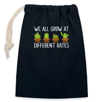 We all grow at different rates - Closable cotton gift bag (14x20cm) - navy - Front
