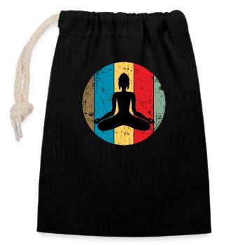 Vintage Buddhism - Closable cotton gift bag (14x20cm) - black - Front