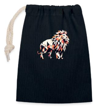 Löwe // lion - Verschließbarer Geschenkbeutel aus Baumwolle (14x20cm) - Navy - Vorne