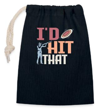 I'd Hit That Skeet Shooting ClayTrapshooting - Closable cotton gift bag (14x20cm) - navy - Front