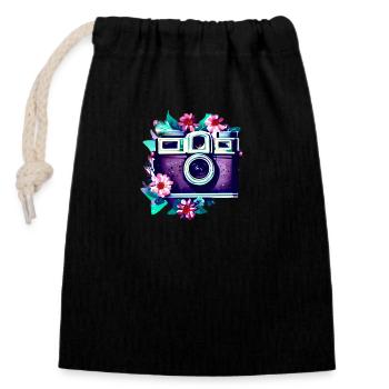 Photographer, Camera, Funny, Photograph, Photographer - Closable cotton gift bag (14x20cm) - black - Front